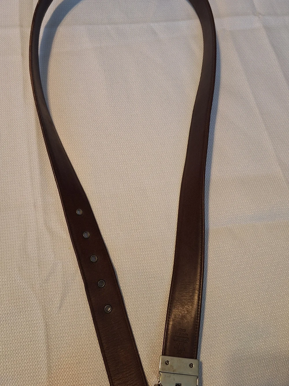 Coach Signature Logo canvas leather Belt Brown/Beige Men's Size 40 Made In Italy